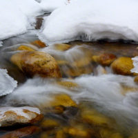 photo of Big Cottonwood Creek in the snow, Wasatch Mountains, Utah