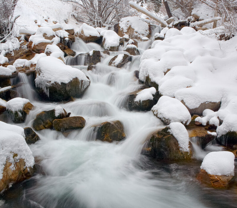 photo of Big Cottonwood Creek in the snow, Wasatch Mountains, Utah