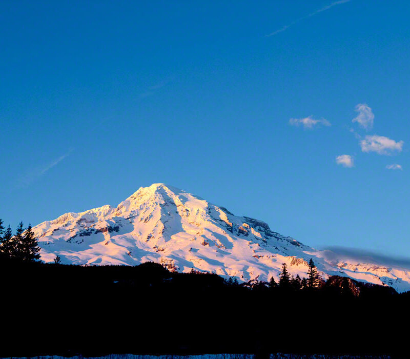 Sunset Light on Mt Rainier, Washington