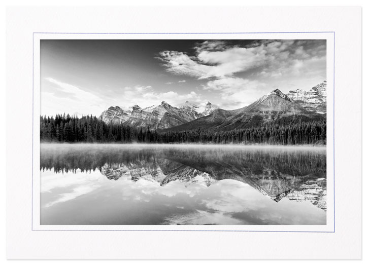 Early Morning Reflections on Herbert Lake, Banff Natl Park, Canada, B&W
