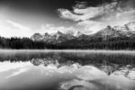 Early Morning Reflections on Herbert Lake, Banff Natl Park, Canada, B&W