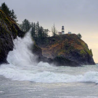 Wave at Cape Disappointment Lighthouse, Washington