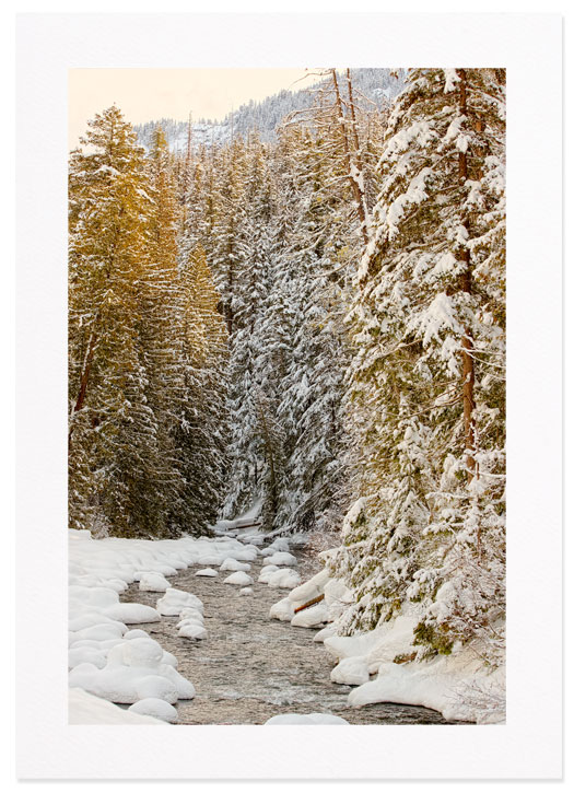 Snow on the American River, Mt Rainier National Park, Washington.