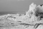 Crashing Waves at Shore Acres State Park, Oregon (Black and White)