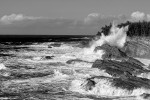 Crashing Waves at Shore Acres State Park, Oregon (Black and White)