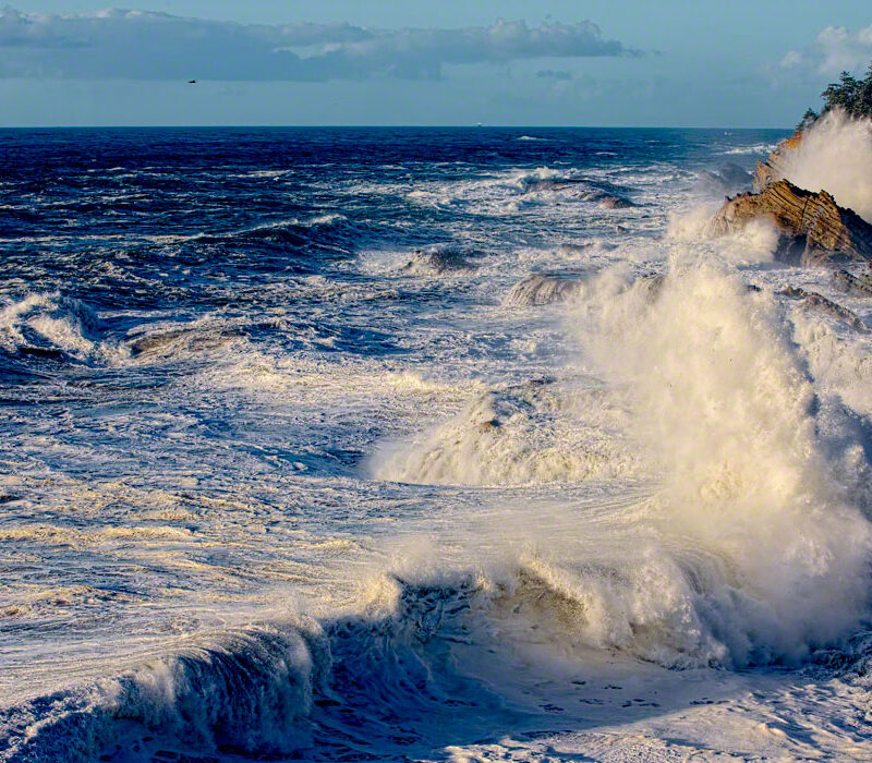 Crashing Waves at sunset