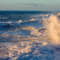 Crashing Waves at sunset