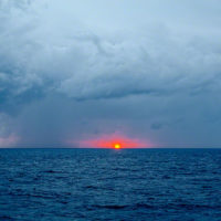 Thunderstorm at Padre Island (B&W)