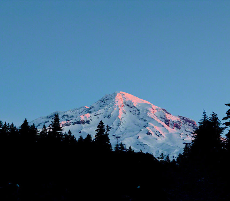 First Light on Mt Rainier, Washington