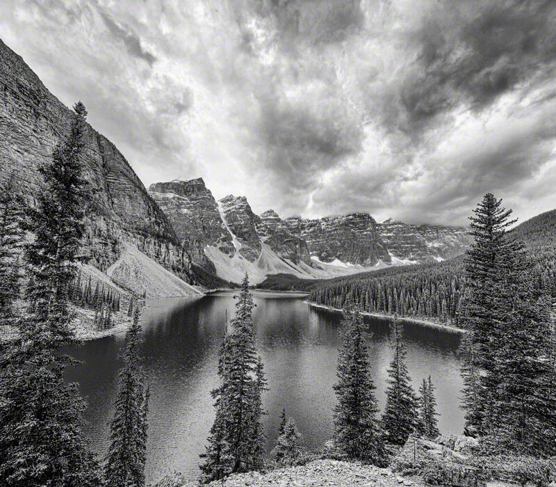 Moraine Lake, Banff Natl Park, Canada (B&W)