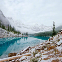 Clearing Snowstorm at Moraine Lake, Banff Natl Park, Canada