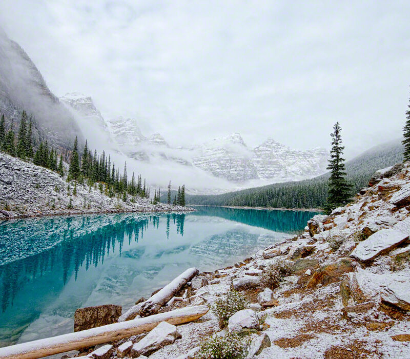 Early Snow on Moraine Lake, Banff Natl Park, Canada