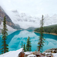 Early Snow on Moraine Lake, Banff Natl Park, Canada