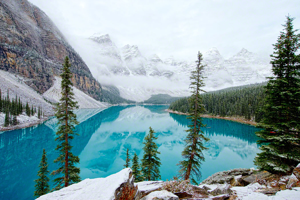 Early Snow on Moraine Lake, Banff Natl Park, Canada