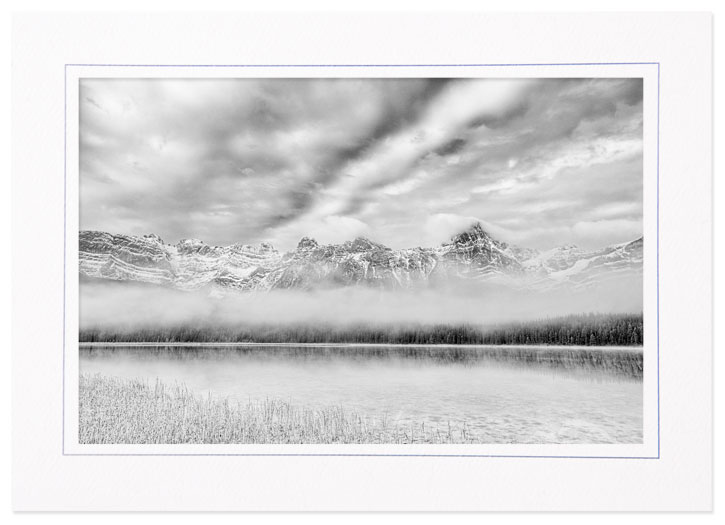 Morning Mist on Waterfowl Lake, Banff Natl Park, Canada (B&W)