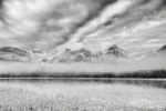 Morning Mist on Waterfowl Lake, Banff Natl Park, Canada (B&W)