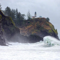 Wave at Cape Disappointment Lighthouse, Washington