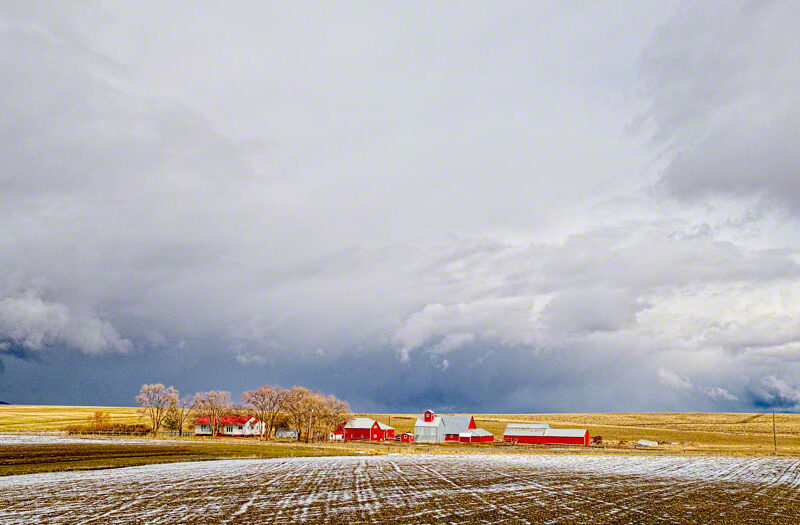 Snowstorm Rolling Into the Idaho Farmland