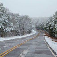 Snow and Fog on the Talimena Byway, Oklahoma