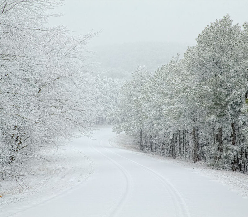 7" of Snow on the Talimena Byway, Oklahoma