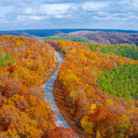 The beginnings of Fall color on the Talimena Byway