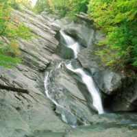 Waterfall and Autumn Leaves